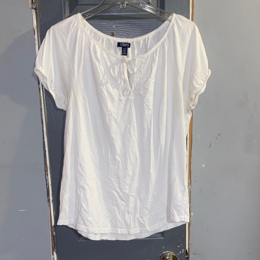 Chaps Women's Classic White Blouse
